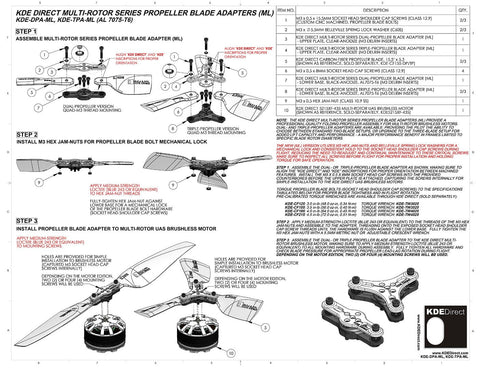KDE-TPA-ML-M4 Propeller Blade Adapter (ML-M4), Triple-Edition for Multi-Rotor (UAS) Series