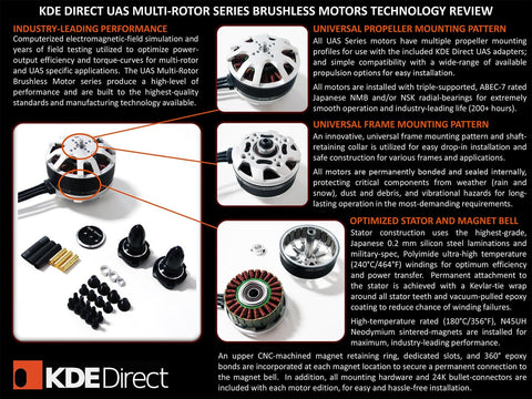 KDE2814XF-515 Brushless Motor for Electric Multi-Rotor (sUAS) Series