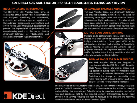 KDE-DPAHL-ML Heavy-Lift Propeller Blade Adapter (ML), Dual-Edition for Multi-Rotor (UAS) Series